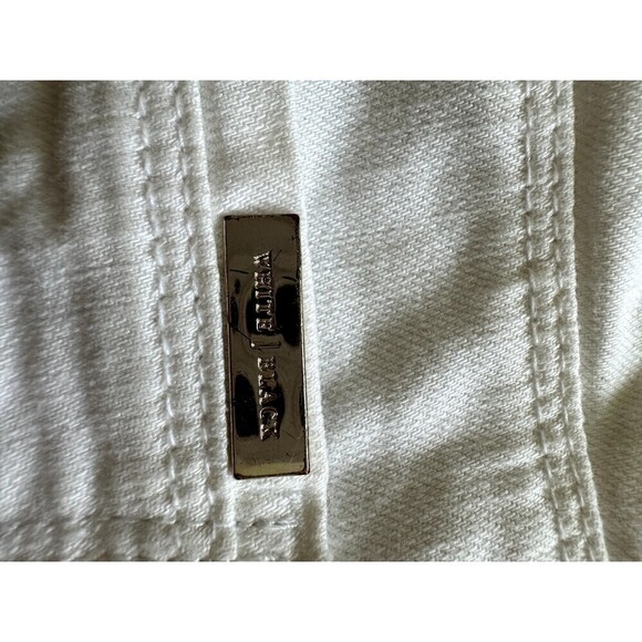 White House Black Market Slim Crop Distressed White Denim Jeans Size 2 minimal - Picture 13 of 16